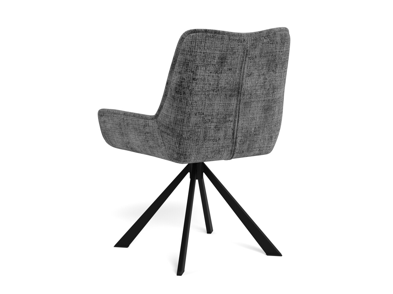 Scaun Eddie, Actona, 59x56x81 cm, rotativ, tesatura Chenille/otel, maro pudrat - view 6