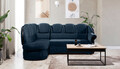 Coltar extensibil stanga 3 locuri ELTAP, L-078, Lord, 243x180x112 cm, lemn/poliester, albastru inchis/negru