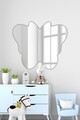 Oglinda decorativa, Mirrorland, Butterfly Silver, Oglindă indestructibilă cu obturator, Argintiu
