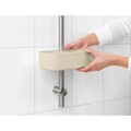Suport baie cu montaj pe bara de dus, Brabantia, Caddy Soft Beige, 24.4x13.3x7.5 cm, polipropilena, bej