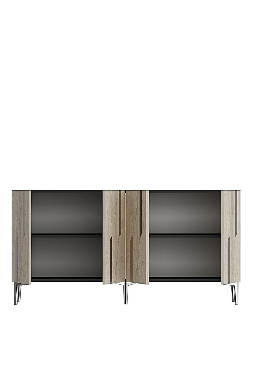 Consola, Hanah Home, Nota 150, 150x75x32 cm, Antracit / Travertin / Argint — imaginea 6