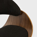 Scaun Kinke, Homla, 51.5x54x74 cm, poliester/lemn, negru