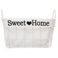 Cos pentru depozitare, Sweet Home, Creaciones Meng, 32x20x18 cm, metal/poliester, alb