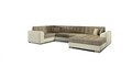 Coltar extensibil dreapta 5 locuri ELTAP, Damario, 338x189x78 cm, lemn/poliester, bej inchis/bej deschis