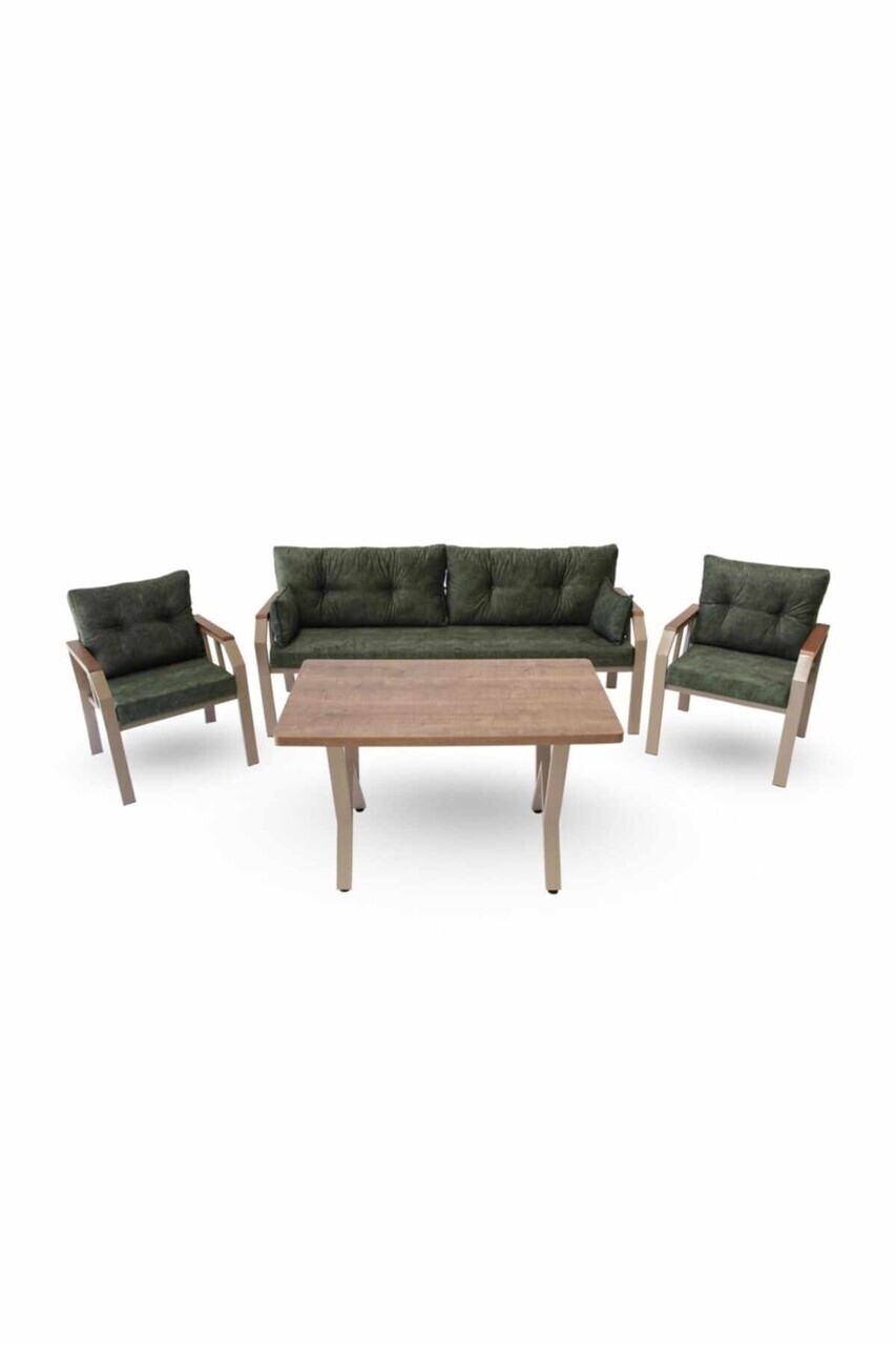 Set mobilier de gradina Hanah Home 3+1+1 Metal Verde