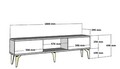 Comoda TV, Olivia, Karya, 180x44.6x29.6 cm, PAL , Antracit / Argintiu