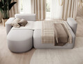 Coltar extensibil stanga 4 locuri ELTAP, Aurumm, 285x180x92 cm, lemn/poliester, gri deschis