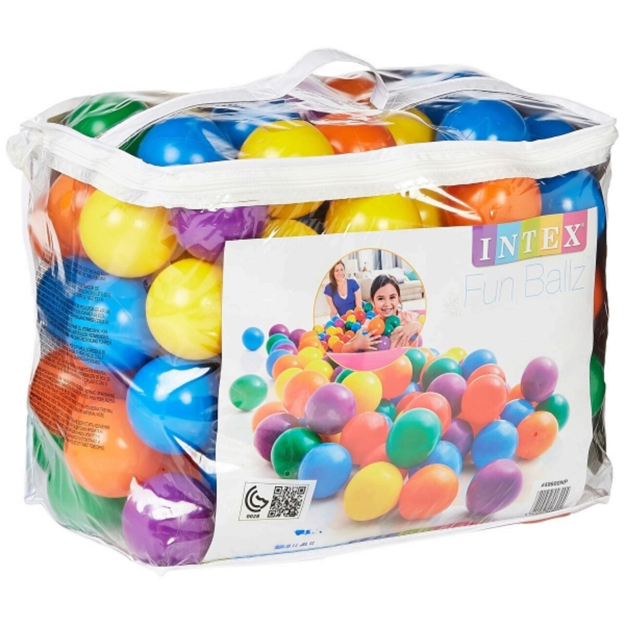 Set 100 mingi Fun Ballz, Intex, polietilena, multicolor