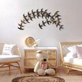 Decoratiune de perete, Kirlangic, Metal, Dimensiune: 136 x 75 cm, Aur/Negru
