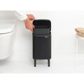 Cos de rufe, Brabantia, Bo Small, 4 L, 17.2x20x36 cm, otel, negru mat