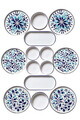 Set de mic dejun, Hermia, 666HAC2182, Ceramica, Platou: 25 x 11 x 3,5 cm (2 bucăți), Albastru/Alb