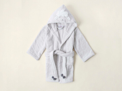 Halat de baie pentru copii, Irya Home, Wooly, Bumbac, Gri deschis Irya Home
