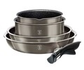 Set oale si tigai, 9 piese, Berlinger, Metallic Line Carbon Edition, aluminiu turnat