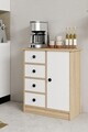 Dulap multifunctional, Hanah Home, Elmar, 66x82x34 cm, Stejar Sonomo / Alb