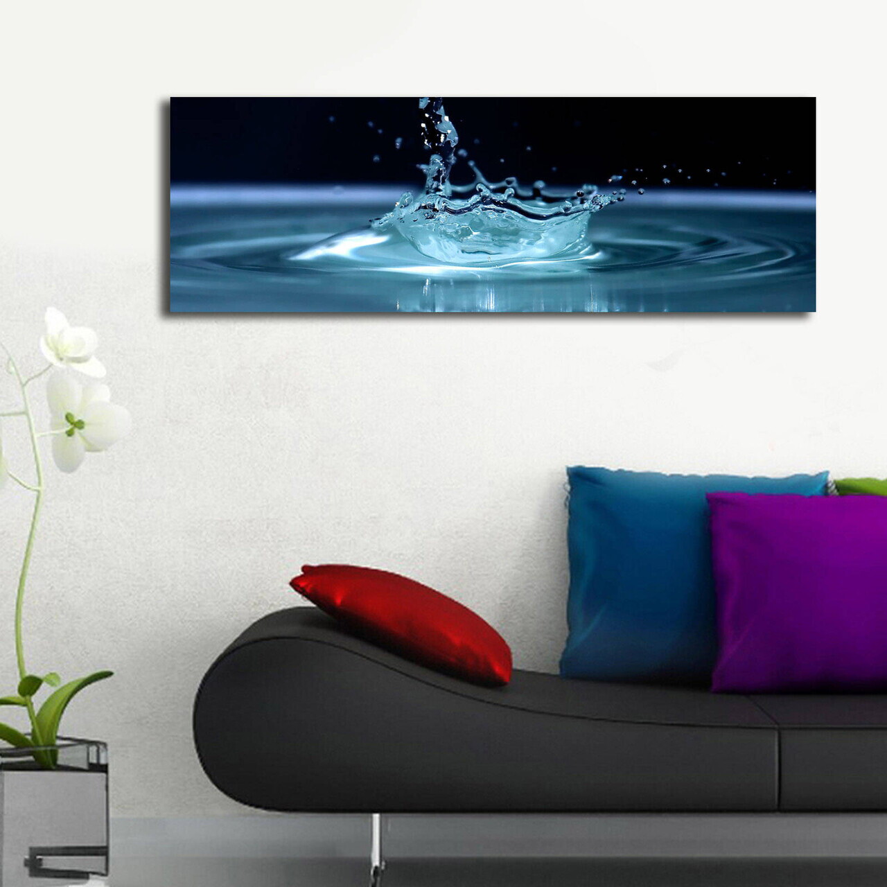 Tablou decorativ cu lumina LED, 3090DACT-41, PÂNZĂ DIN PIELE ÎNTOARSĂ, 30 x 90 cm, Multicolor — imaginea 2