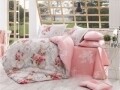 Lenjerie de pat pentru o persoana, 3 piese, 100% bumbac poplin, Hobby, Clementina, roz