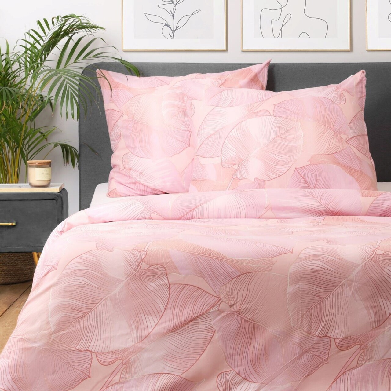 Lenjerie de pat pentru o persoana Gallo Homla 2 piese 140x200 cm microfibra din poliester roz