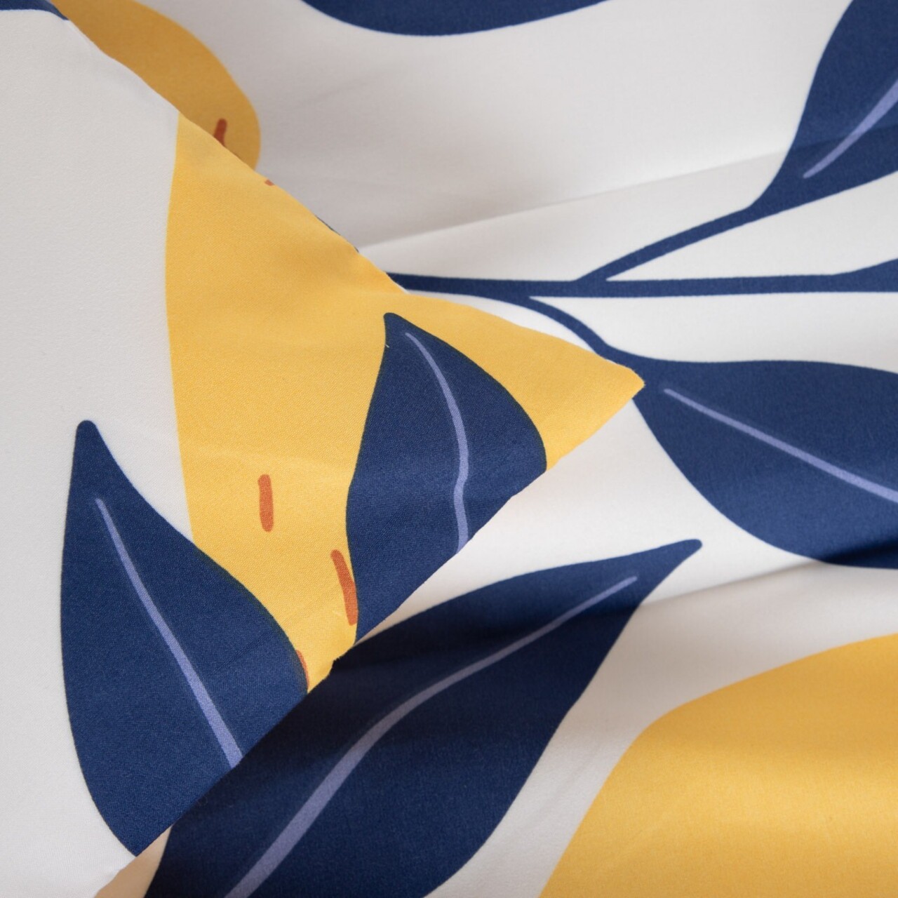 Lenjerie de pat King Size, Sidrum, Homla, 200x220 cm, 3 piese, microfibra din poliester, albastru/galben - view 4