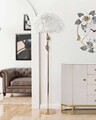 Lampadar Slim, Mauro Ferretti, 1 x E27, 40W, 50x165 cm, fier/textil, auriu/alb