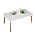 Masuta de cafea Tobit, Pakoworld, 89x55x39 cm, PAL melaminat, alb/maro