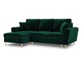 Coltar extensibil stanga 4 locuri, Moghan, Micadoni Home, GL, 241x145x88 cm, catifea, verde bottle
