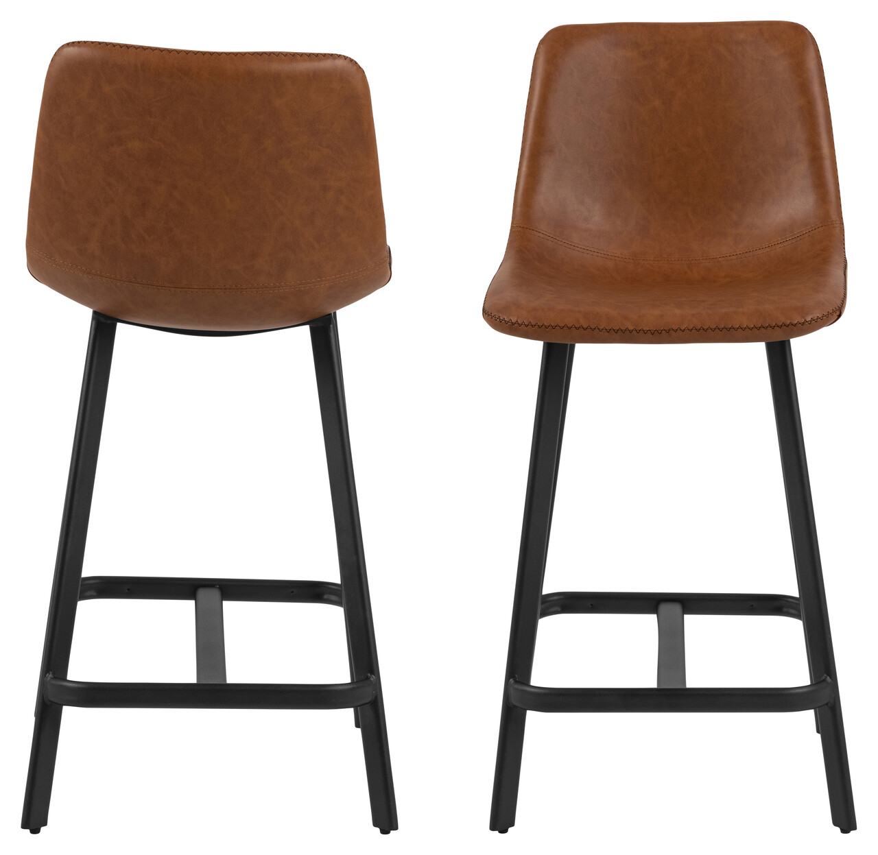Scaun de bar Oregon, Actona, 43.5x50x91.5 cm, piele ecologica/otel, brandy - view 8