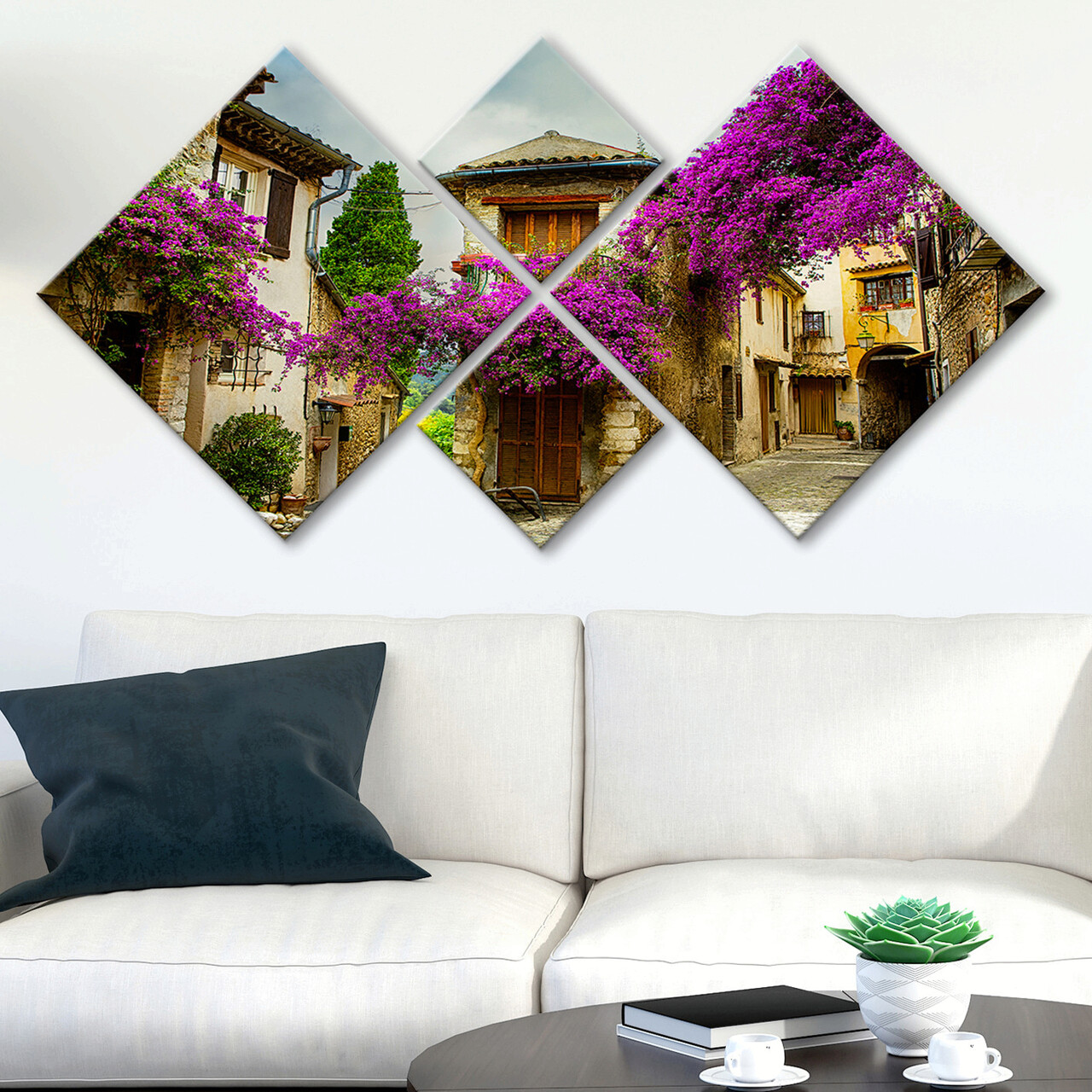 Set 4 tablouri decorative, 4MDF145666070, MDF, Imprimat UV, Multicolor