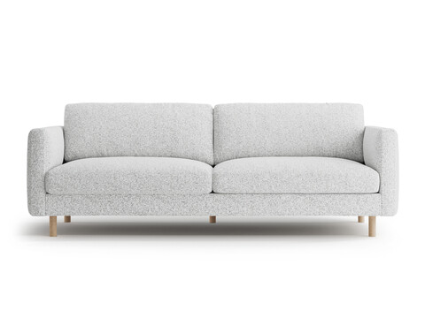 Canapea 4 locuri, Eden, Micadoni, 209x92x90 cm, tesatura structurata, gri deschis melanj