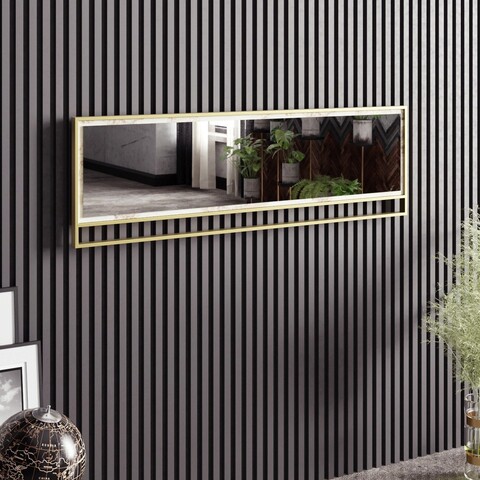Oglinda decorativa, zena home, polka 2, pal, aur/alb