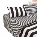 Lenjerie de pat dubla Black&White, Heinner Home, 4 piese,  220 x 240 cm, 100% bumbac, alb si negru