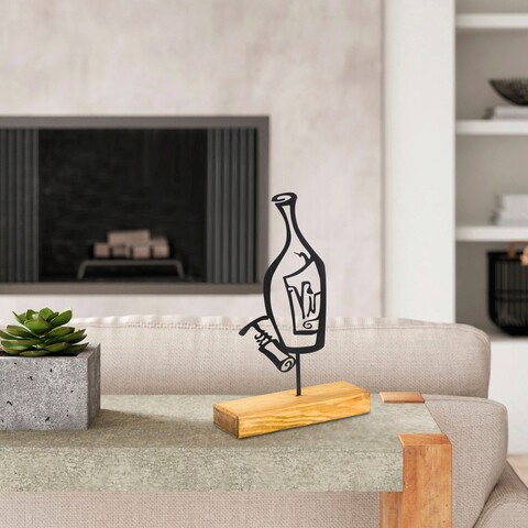 Decoratiune, ringo, 20x38x4 cm, metal, negru