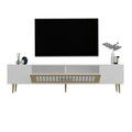 Comoda TV, Olivia, Dekolp3, Alb/Auriu