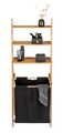 Cos pentru rufe Ecori, Wenko, 57.5x35x152 cm, bambus/poliester/polietilena, negru/natur