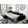 Coltar extensibil stanga 3 locuri ELTAP, LT-10LO, Grayson, 278x205x92 cm, lemn/poliester, negru