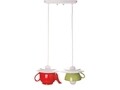 Lustra Tea time, Deco Republic, E27, 2x60W, ceramica, rosu/verde