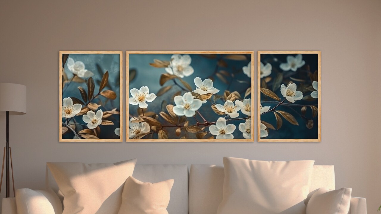 Set 3 tablouri decorative, Huhu312, Cadru: 100% LEMN MASIV (Grosime: 2 cm), Multicolor - view 2