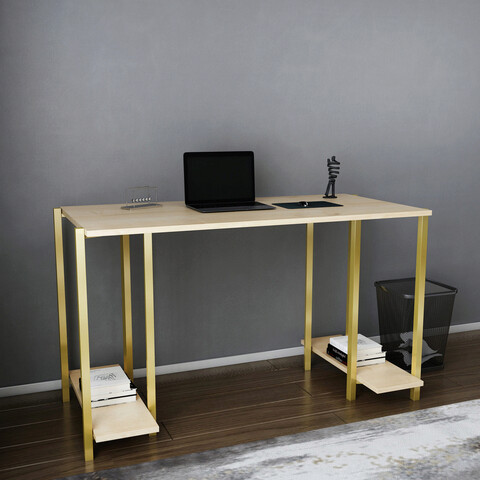 Birou, retricy, academy, 125.2x60x73.8 cm, pal, aur / stejar