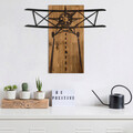 Decoratiune de perete, Vecivi, lemn/metal, 68 x 58 cm, negru/maro