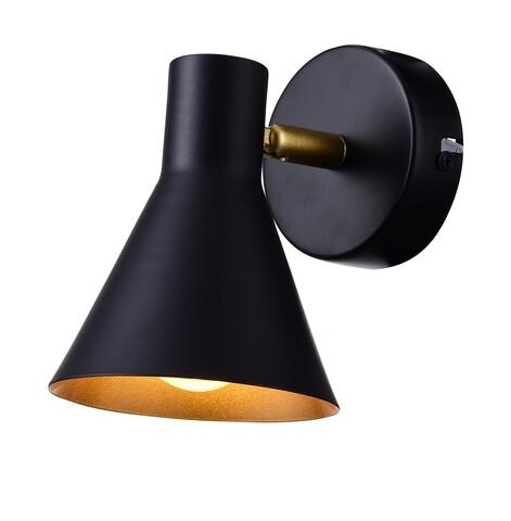 Aplica de perete Less, Candellux, 13 x 14 cm, 1 x E14, 40W, negru mat