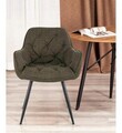 Scaun Cherry Bjorn, Signal, 45x43x87 cm, textil/otel, olive/negru