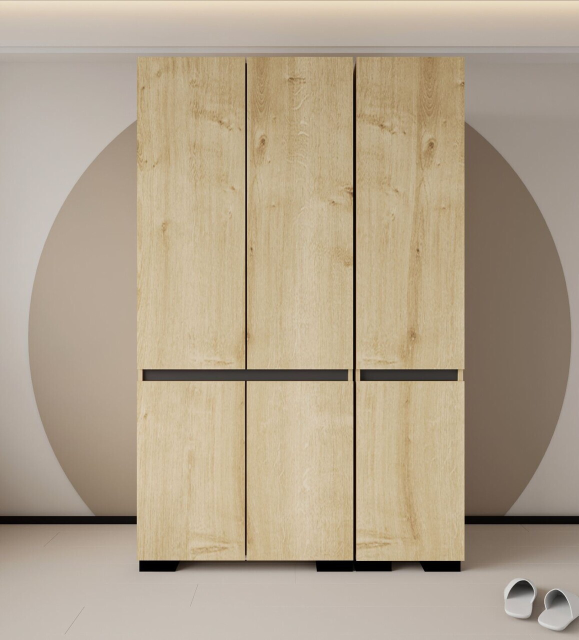 Dulap pentru haine Hanah Home Floransa 135 135x210x52 cm PAL MELAMINAT Stejar safir / Antracit