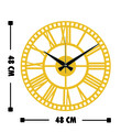 Ceas de perete, Metal Wall Clock 10, Metal, Dimensiune: 48 x 48 cm, Auriu