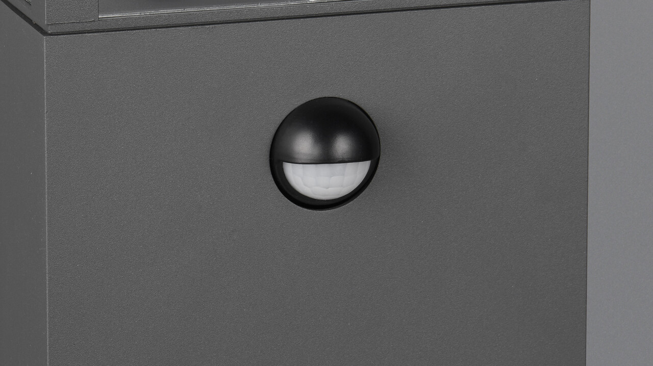 Lampadar de exterior cu senzor Garonne, TRIO, 14x15.5x80 cm, 60W, 1x E27, aluminiu, antracit