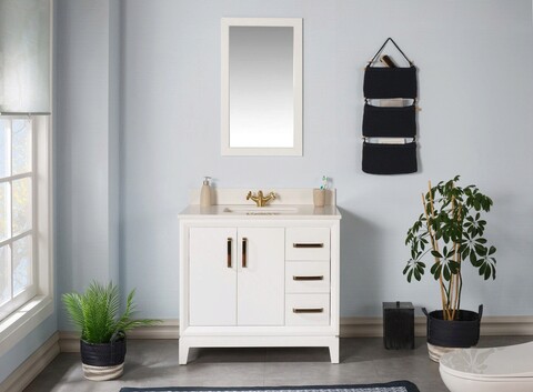 Set mobilier de baie (2 piese), jussara, michigan 36, alb