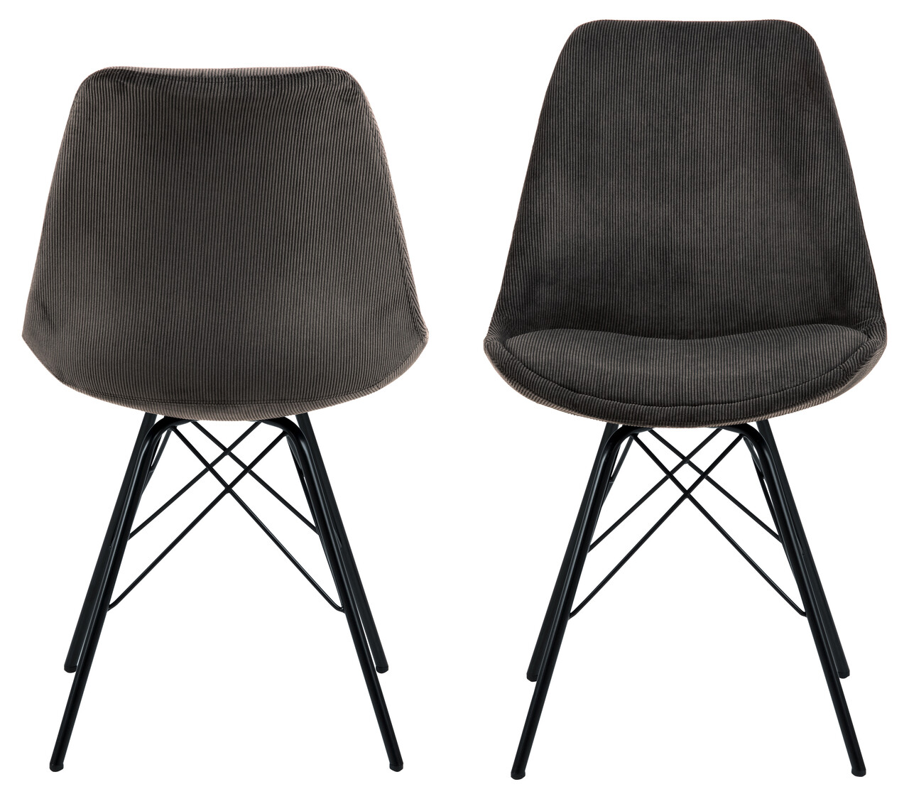 Scaun Eris, Actona, 48.5x54x85.5 cm, tesatura corduroy/otel, antracit - view 9