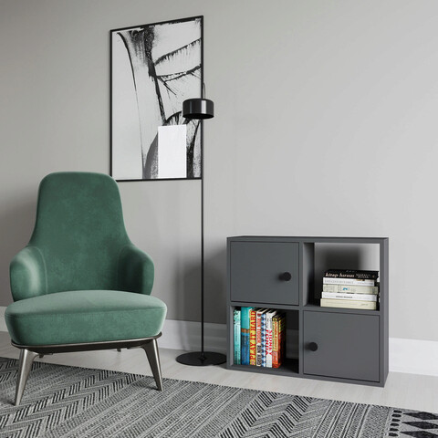 Corp biblioteca, retricy, tuttle, 72x25x62.6 cm, pal, antracit