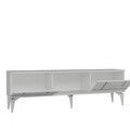 Comoda TV, Olivia, Madera, Alb / Argintiu