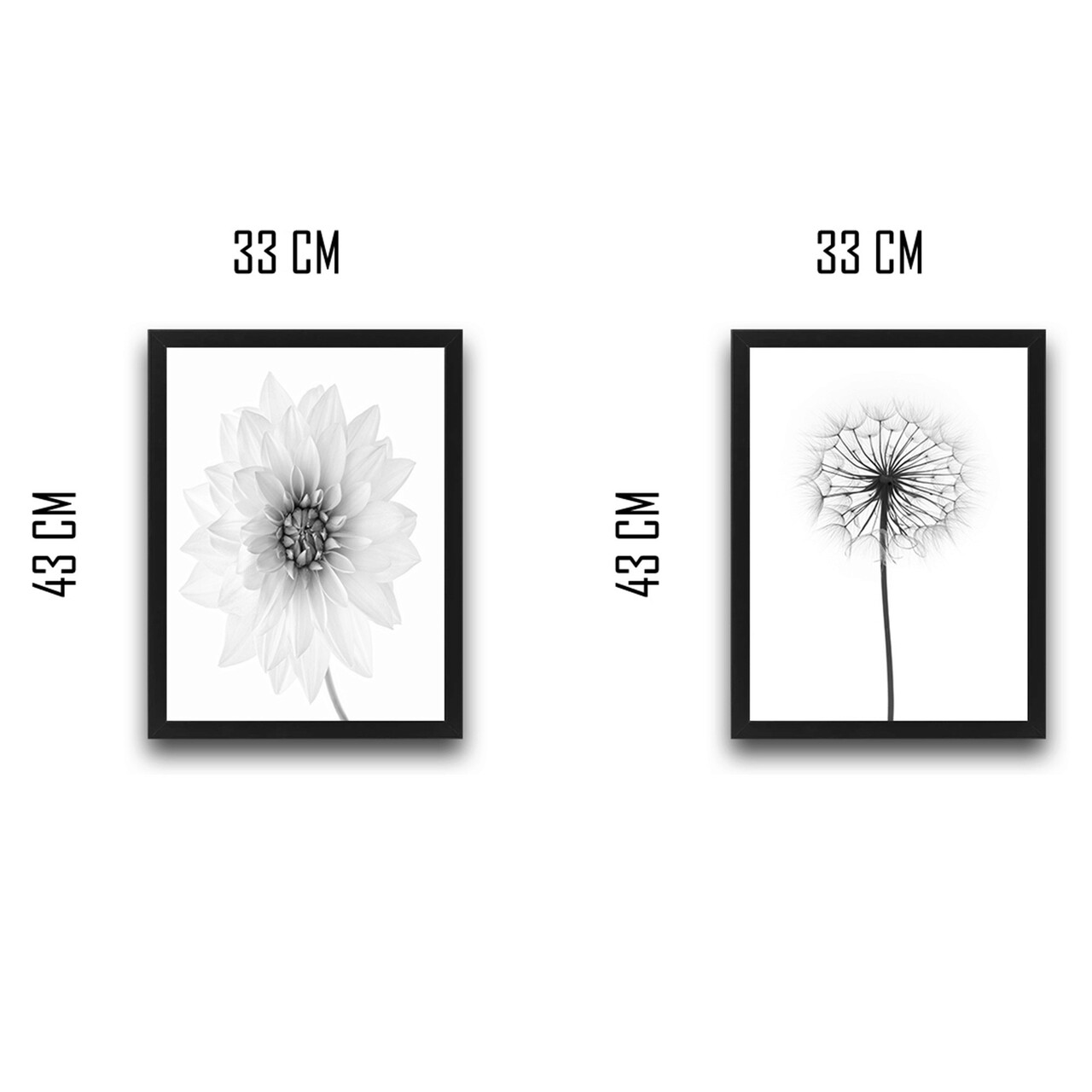 Set 2 tablouri decorative, All White Flower Set, PAL, Hartie, Multicolor