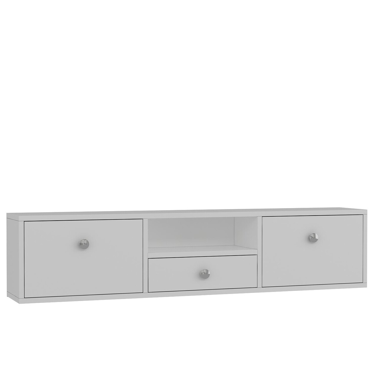 Comoda TV, Hanah Home, 1301-DROP-1, 140x30x30 cm, PAL , Alb / Argintiu - view 4