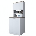 Dulap pentru masina de spalat, Wren,  KD102 - 2160, 70 x 183.6 x 72.6 cm, pal melaminat, alb/nuc